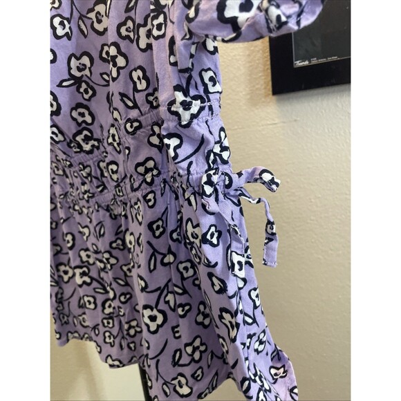 Free Assembly Girl's Off Shoulder Top Purple/White Floral Size M(7/8) - Picture 3 of 5